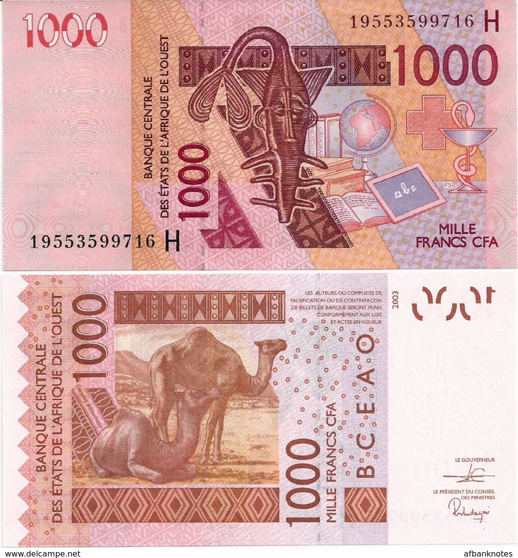 WEST AFRICAN STATES   H: Niger        1000 Francs       P-615H[p]       2003 - (20)19        UNC - West African States