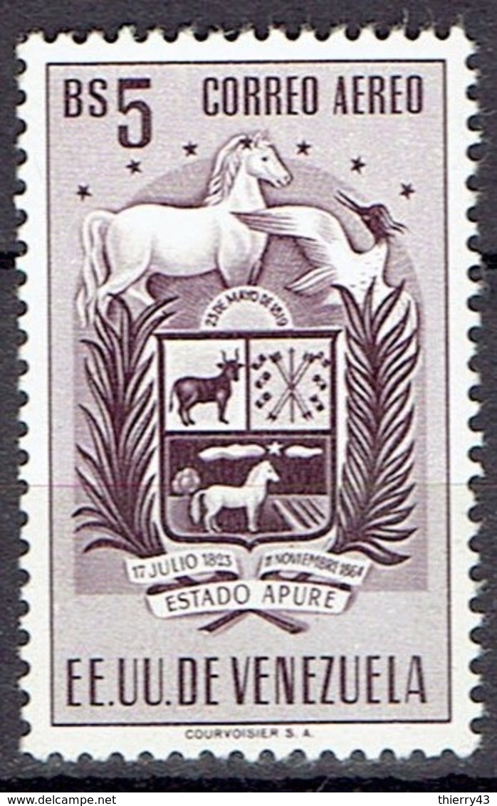 Venezuela 1953 - Coat Of Arms, State Apure, Airmail Bs.5 - Michel 1026  -   MNH, NEUF, Postfrisch - Venezuela