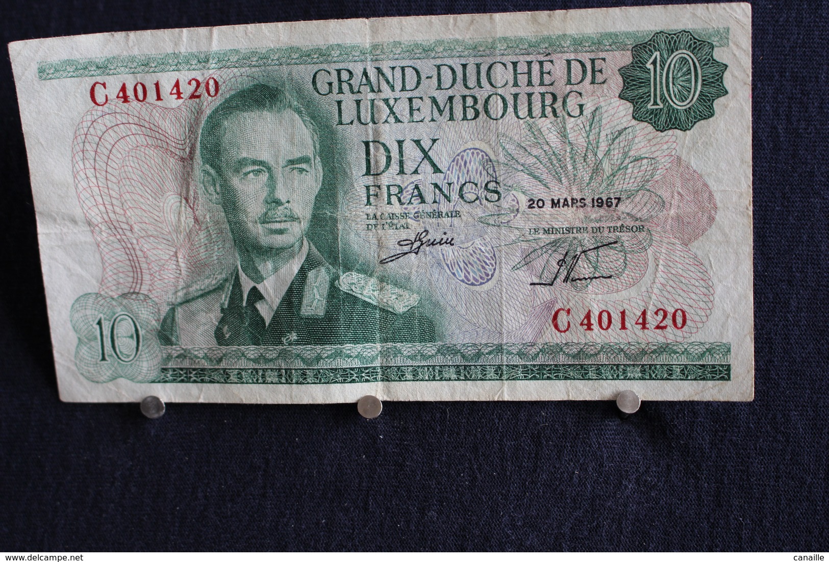 15 /  Grand-Duché De Luxembourg , Luxembourg Dix Francs  - 20 Mars 1967  /  N°  Nr C 401420 - Luxembourg