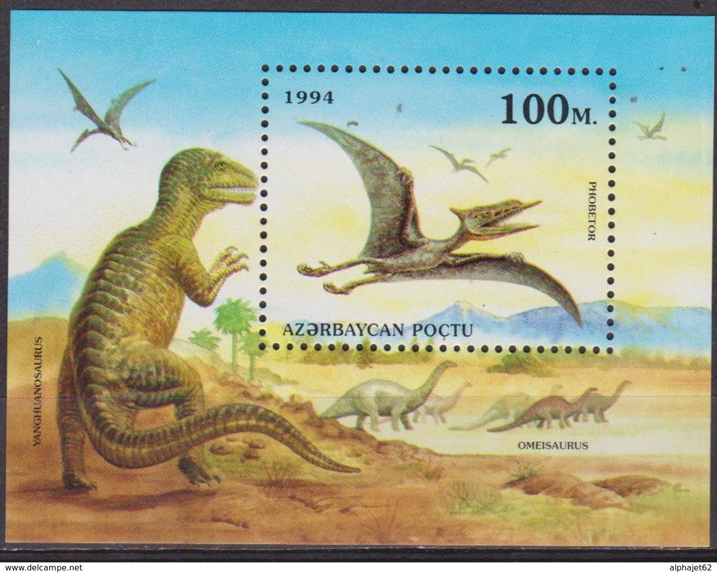 Faune Préhistorique - AZERBAIDJAN - Dinosaures - BF N° 9 ** - 1994 - Azerbaïdjan