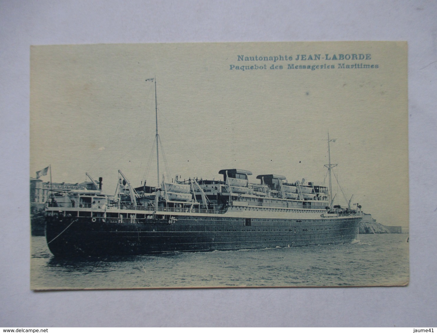 NAUTONAPHTE JEAN LABORDE  - TIMBRE PUBLICITAIRE MOUTARDE PARIZOT  ET CACHET DE BATEAU REUNION A MARSEILLE - Autres & Non Classés