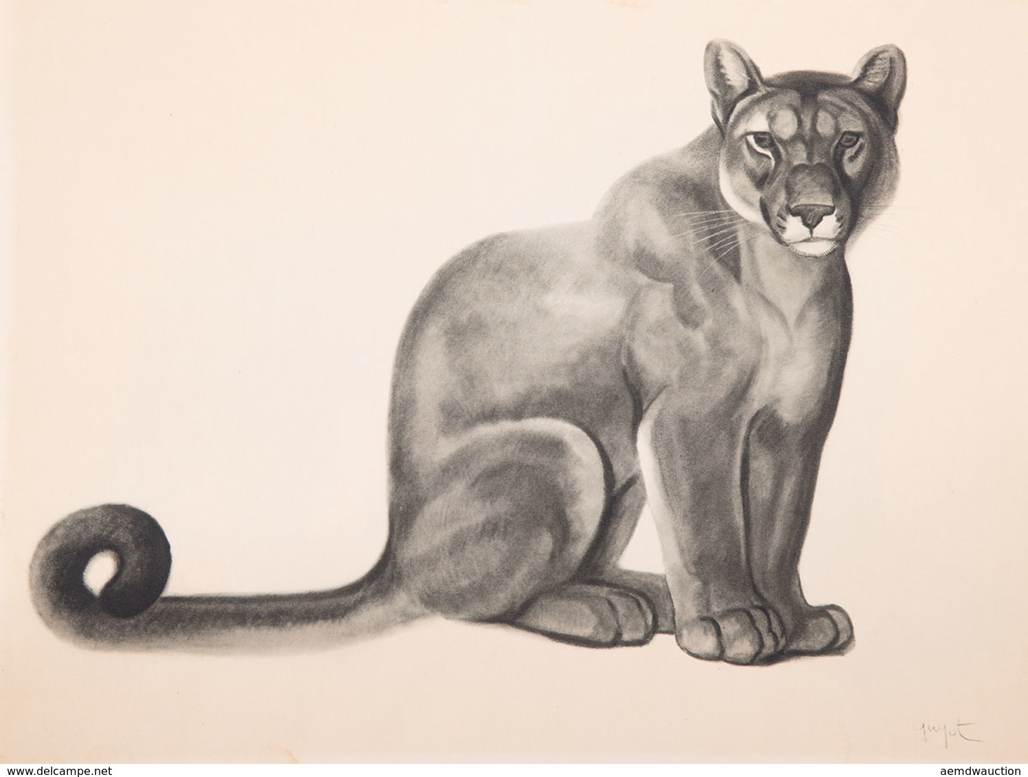 Georges Lucien GUYOT (PARIS, 1885-1973) - Lion Et Lionn - Estampes & Gravures