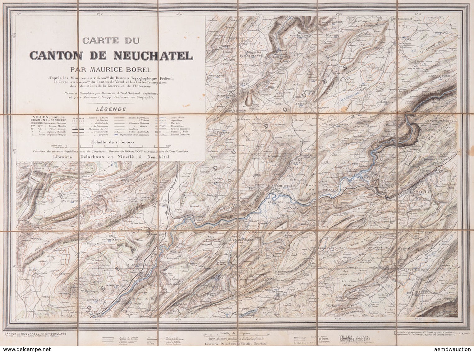 [SUISSE] Maurice BOREL - Carte Du Canton De Neuchâtel. - Topographical Maps