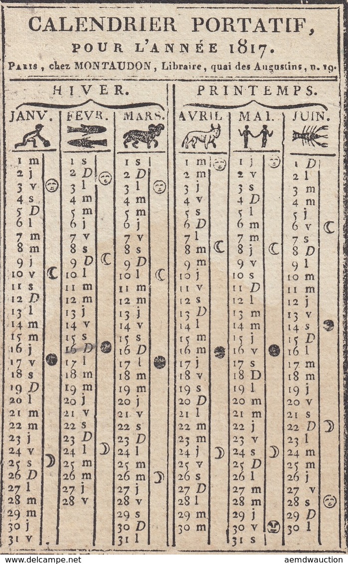 [CALENDRIERS] CALENDRIERS PORTATIFS : 1815, 1816 & 1817 - Zonder Classificatie