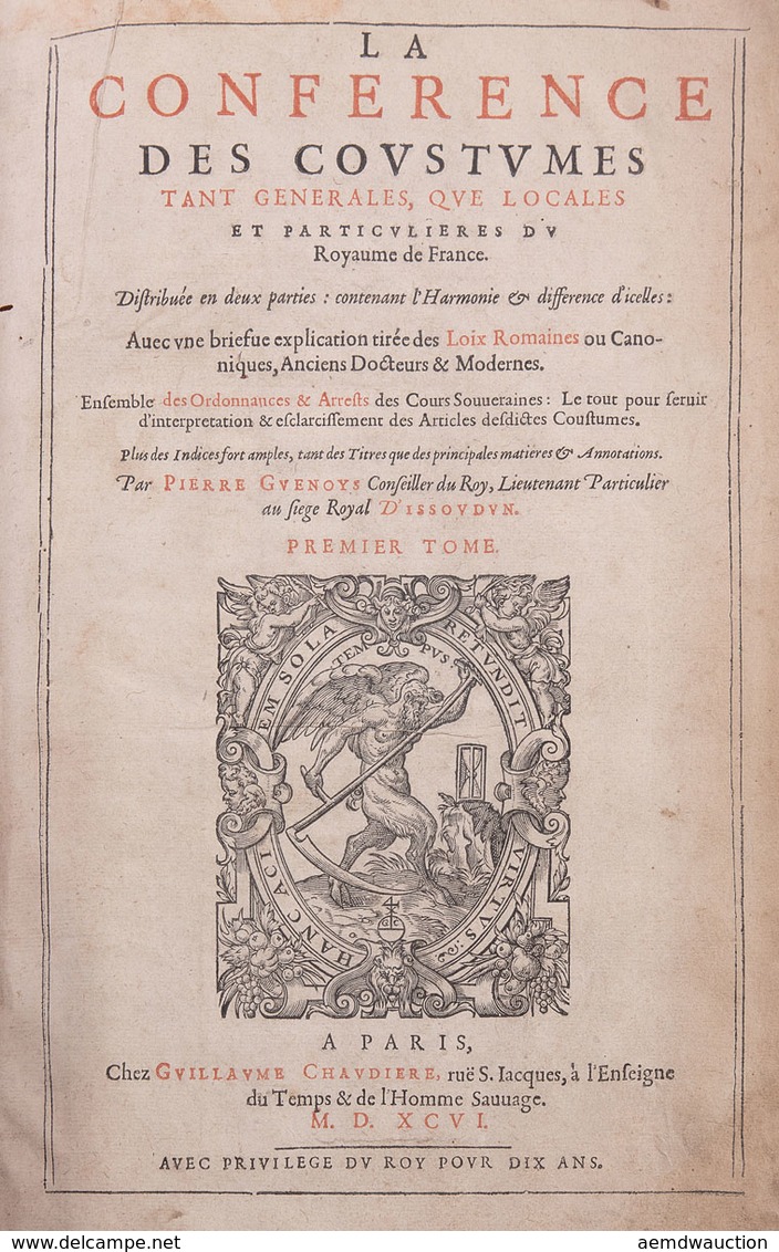 [DROIT] Pierre GUÉNOYS - La Conférence Des Coustumes Ta - Otros & Sin Clasificación