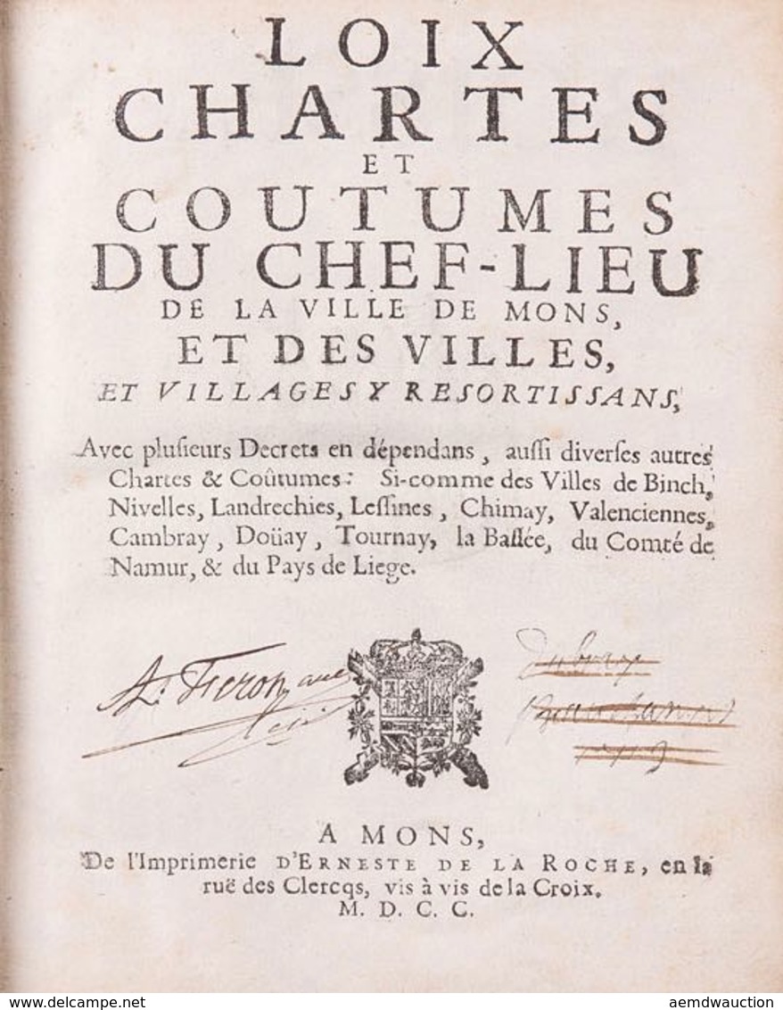 [DROIT] LOIX Chartes Et Coutumes Du Chef-lieu De La Vil - Otros & Sin Clasificación