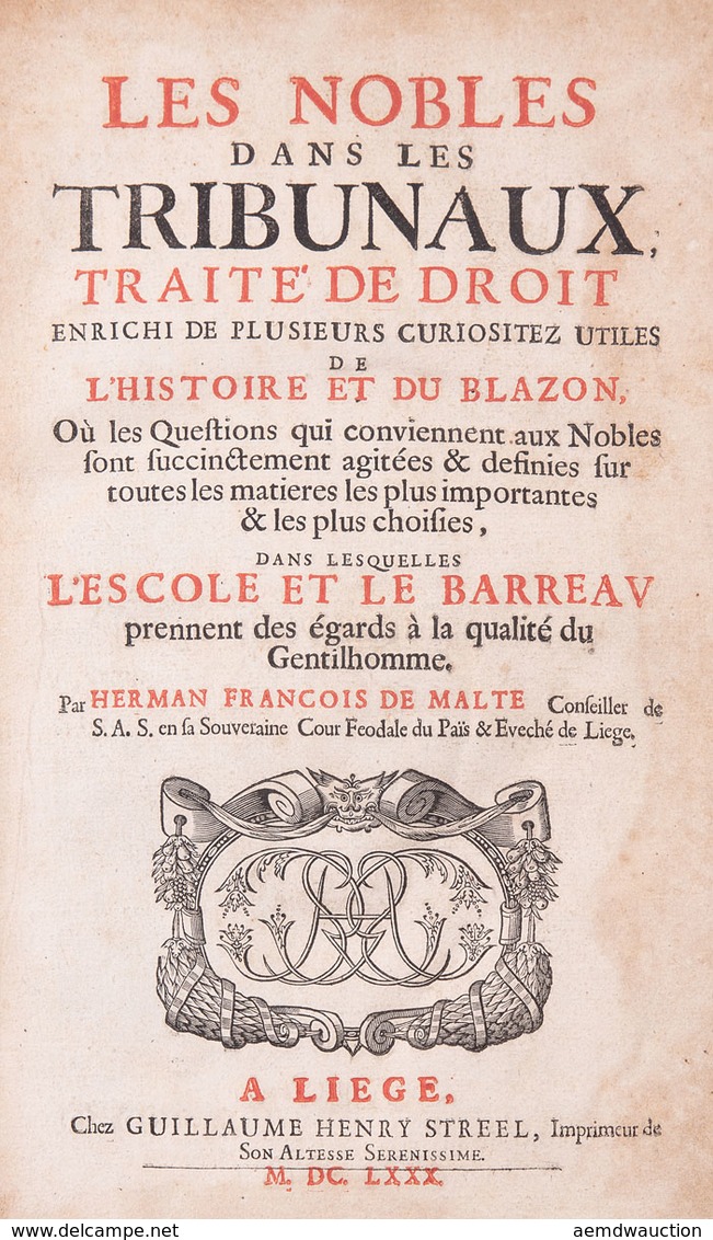 [DROIT] Herman François De MALTE - Les Nobles Dans Les - Andere & Zonder Classificatie