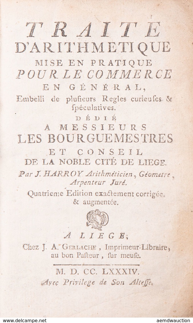 Jean HARROY - Traité D'arithmétique Mise En Pratique Po - Other & Unclassified