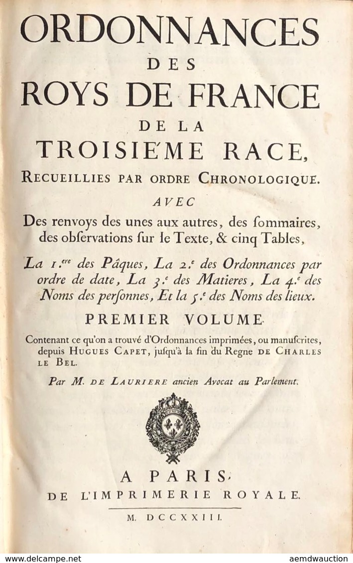 Eusèbe-Jacques De LAURIÈRE & Denis François SECOUSSE & - Other & Unclassified