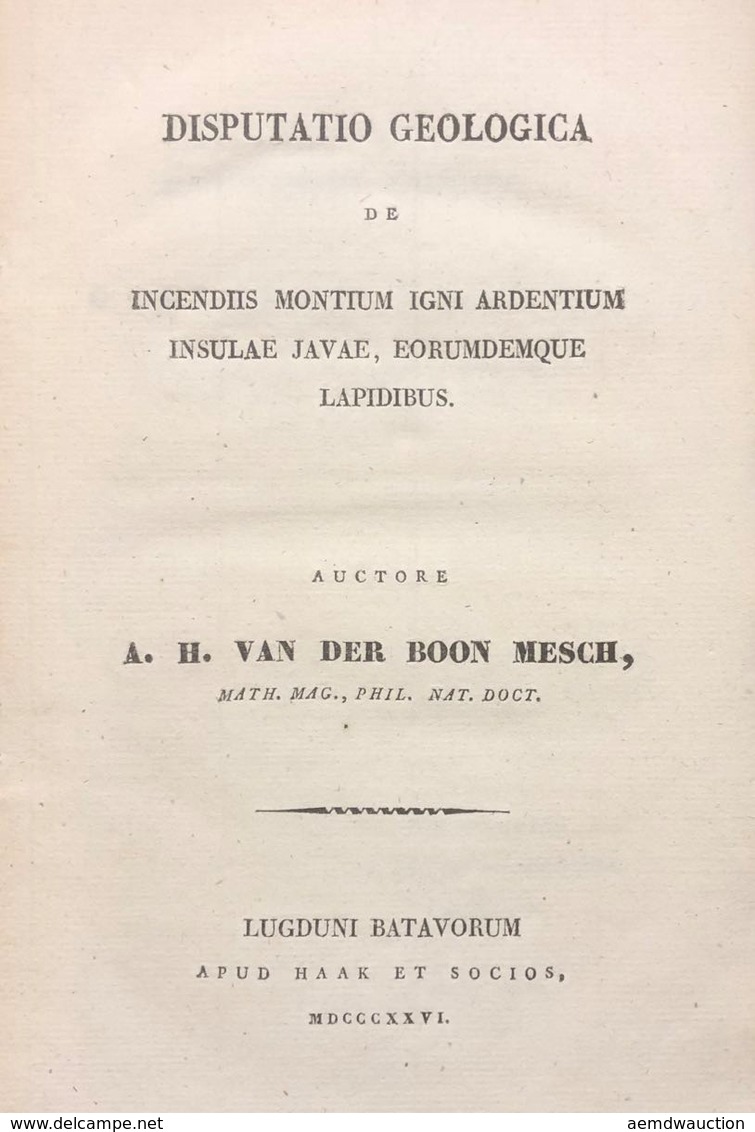 [VULCANOLOGIE] Anthony Hendrik Van Der BOON MESCH - Dis - Otros & Sin Clasificación