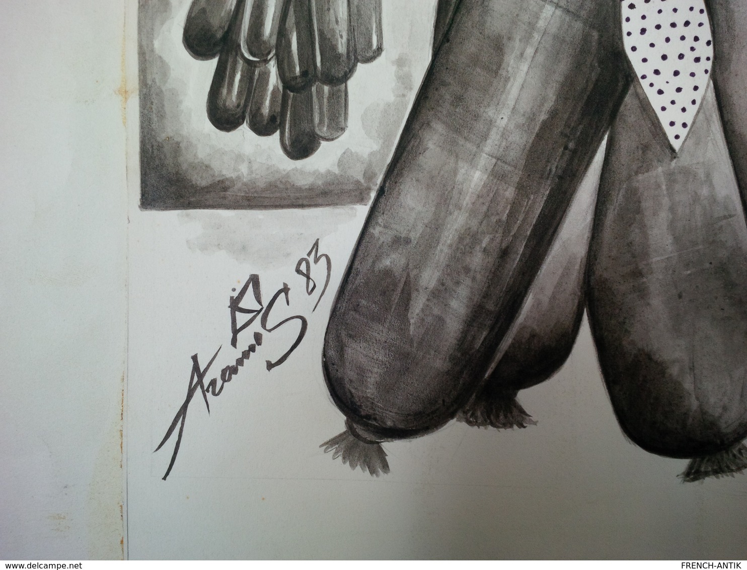 DESSIN CARICATURE OLIVIER STIRN SIGNEE ARAMIS 1983 ANDOUILLE - Zeichnungen