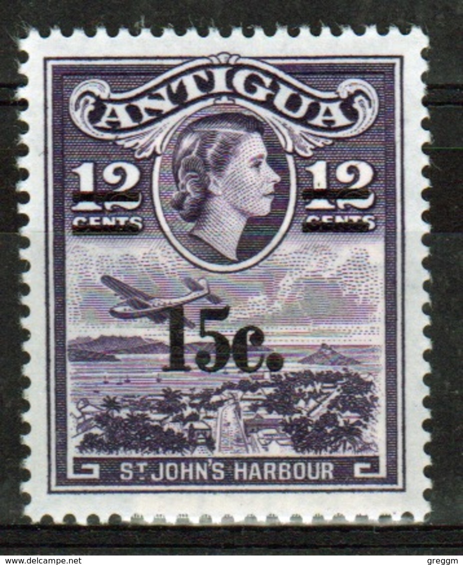 Antigua Single 12 Cent Stamp From The 1965 Definitive Issue With 15 Cent Overprint. - 1960-1981 Ministerial Government