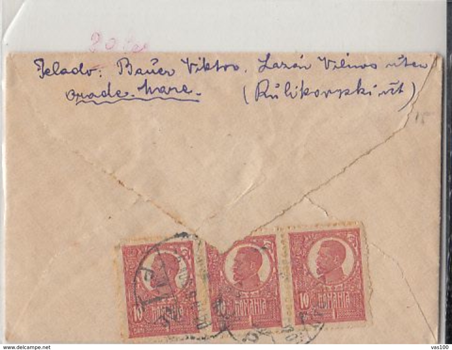 WW1 LETTER, CENSORED ORADEA MARE, KING FERDINAND STAMPS ON COVER, 1920, ROMANIA - World War 1 Letters