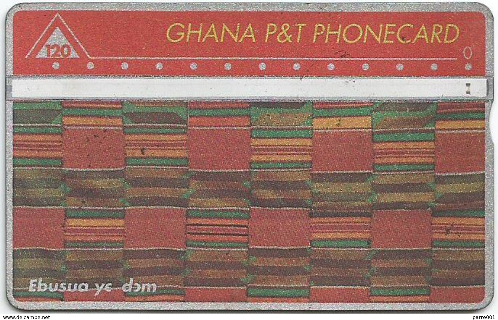 Ghana P&T 120 UT Kente Cloth Ebusua Ye Dem Phonecard - Ghana