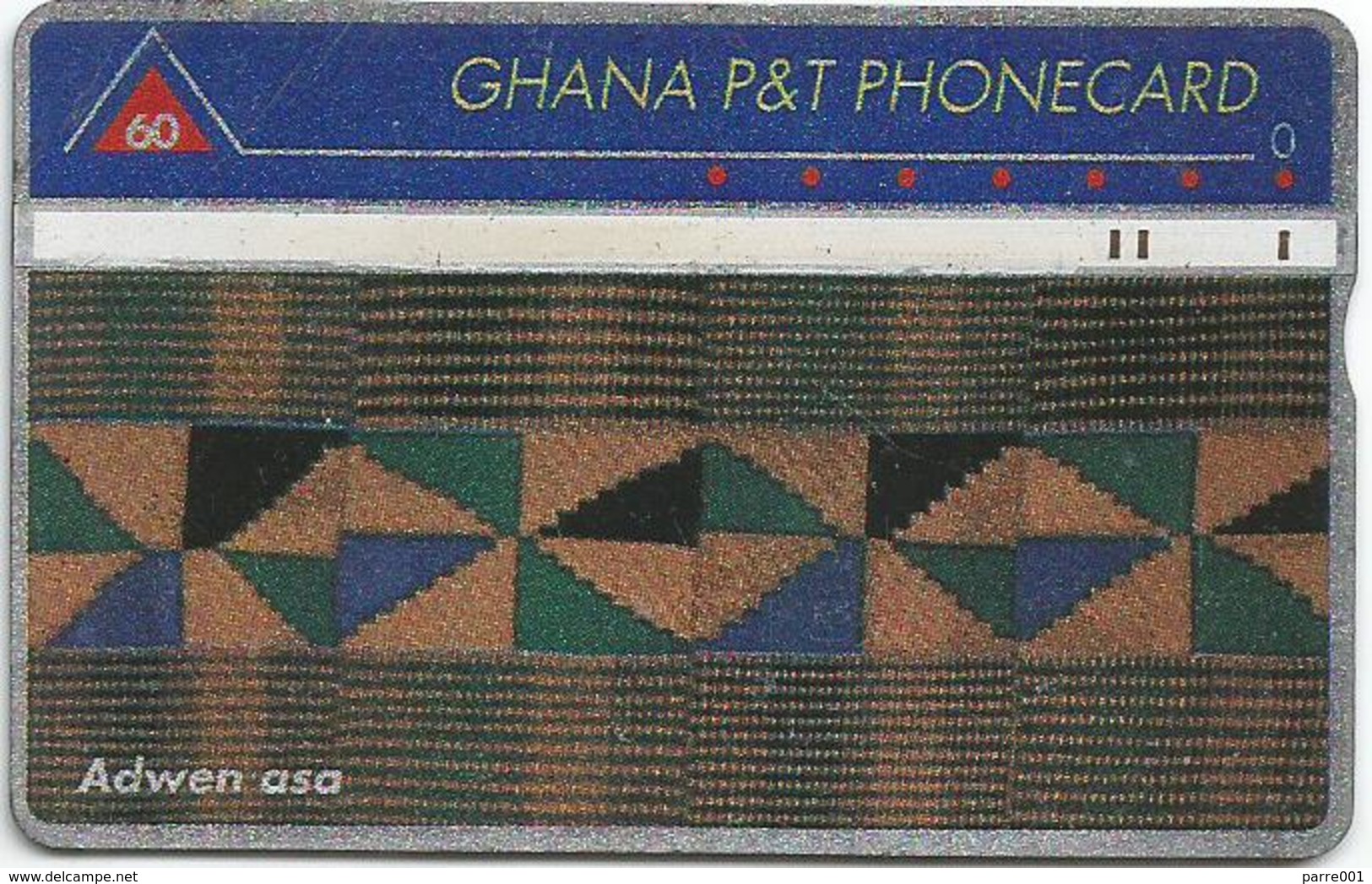 Ghana P&T 60 UT Kente Cloth Adwen Asa Phonecard - Ghana