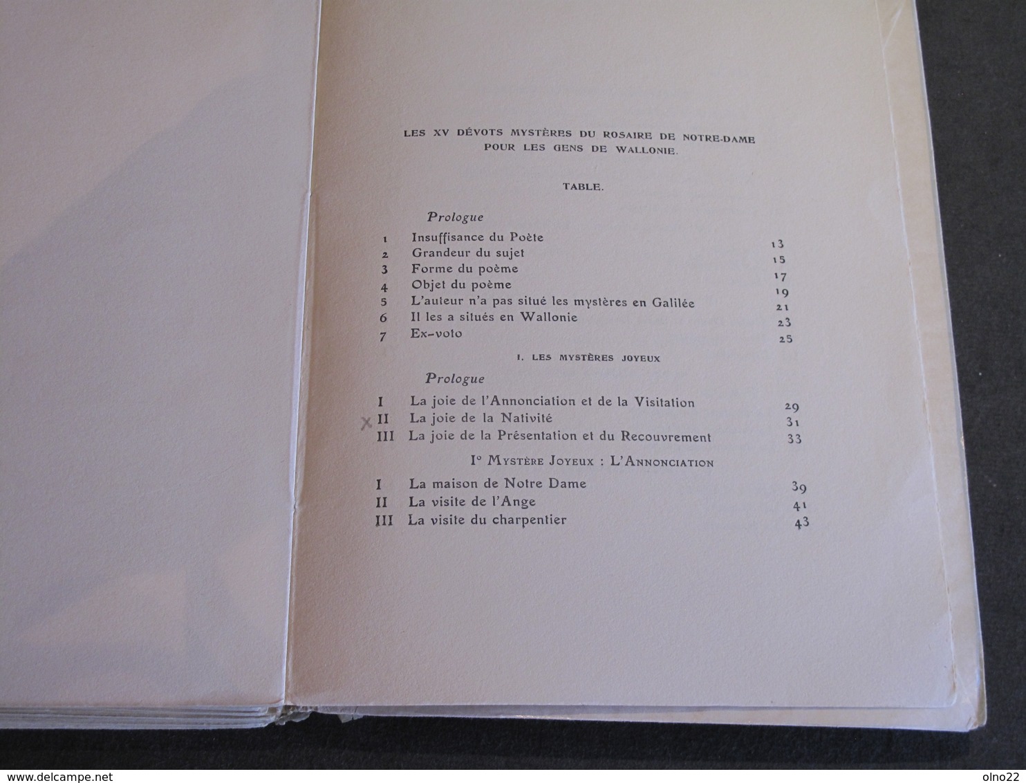 LES 15 DEVOTS MYSTERES DU ROSAINE NOTRE DAME POUR LES GENS DE WALLONIE-H LECOCQ et Auguste DONNAY -