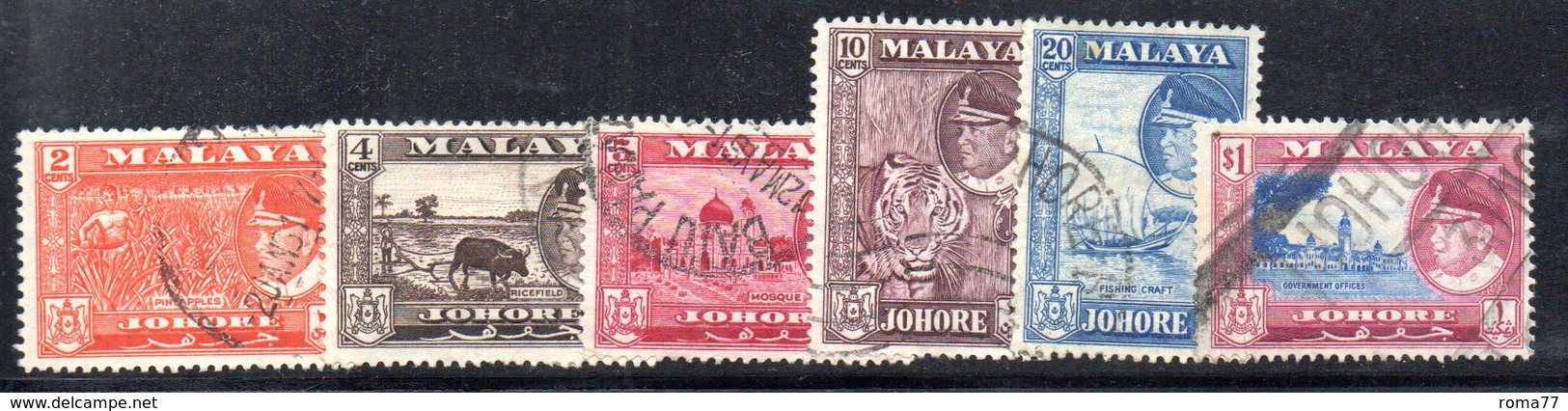 CI1332A - MALAYSIA JOHORE , Sei Valori Usati - Johore