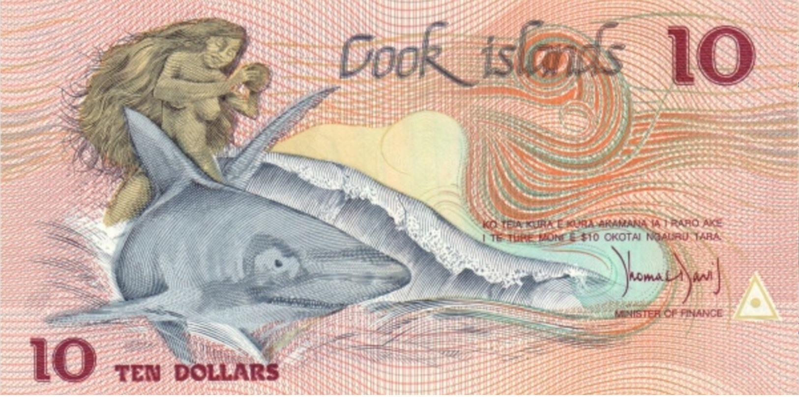 COOK ISLANDS 10 Dollars  ND (1987) P 4 UNC - Cookeilanden