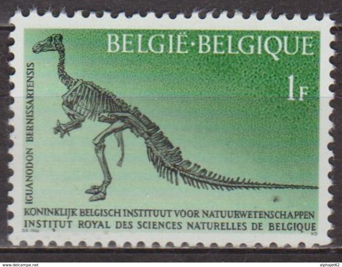 Squelette D'Iguanodon - BELGIQUE - Institut Des Sciences Naturelles - N° 1374 ** - 1966 - Unused Stamps