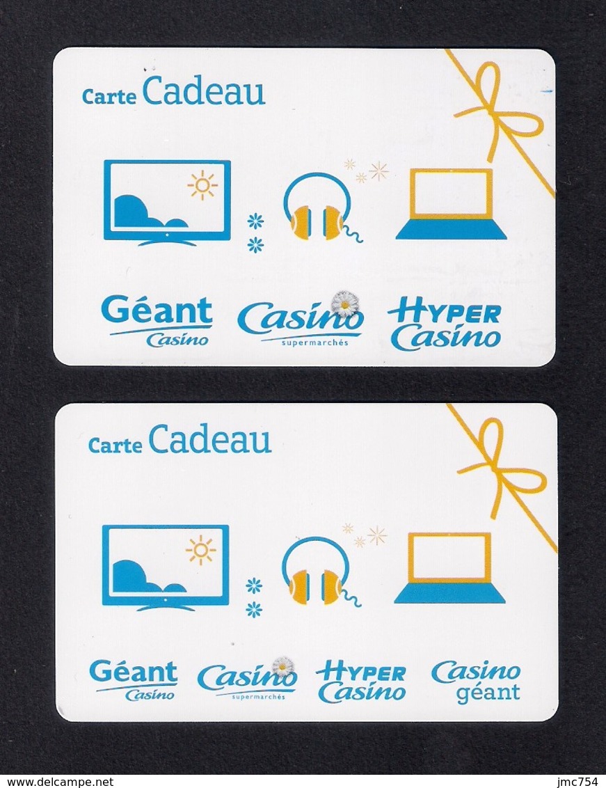 2 Carte Cadeau GEANT CASINO.   Gift Card.   Geschenkkarte.   Carta Regalo. - Cartes Cadeaux