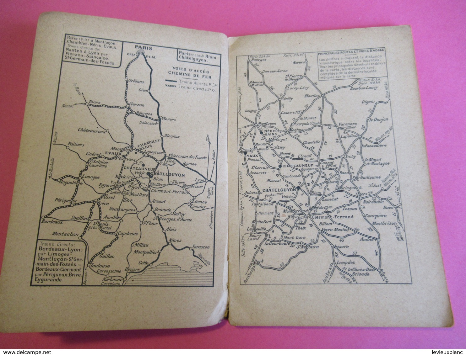 Les Guides Bleus Illustrés/CHATELGUYON Riom Montluçon Néris Evaux Chateauneuf/Librairie Hachette Et Cie/1924      PGC273 - Wegenkaarten