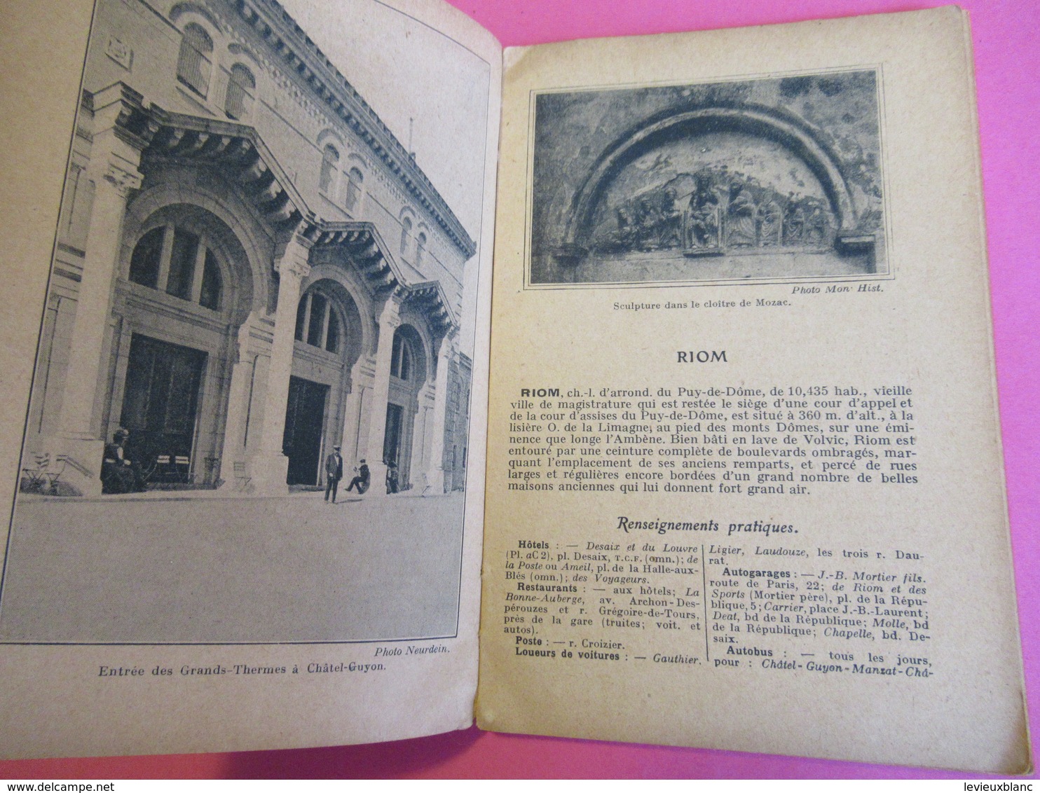 Les Guides Bleus Illustrés/CHATELGUYON Riom Montluçon Néris Evaux Chateauneuf/Librairie Hachette Et Cie/1924      PGC273 - Roadmaps