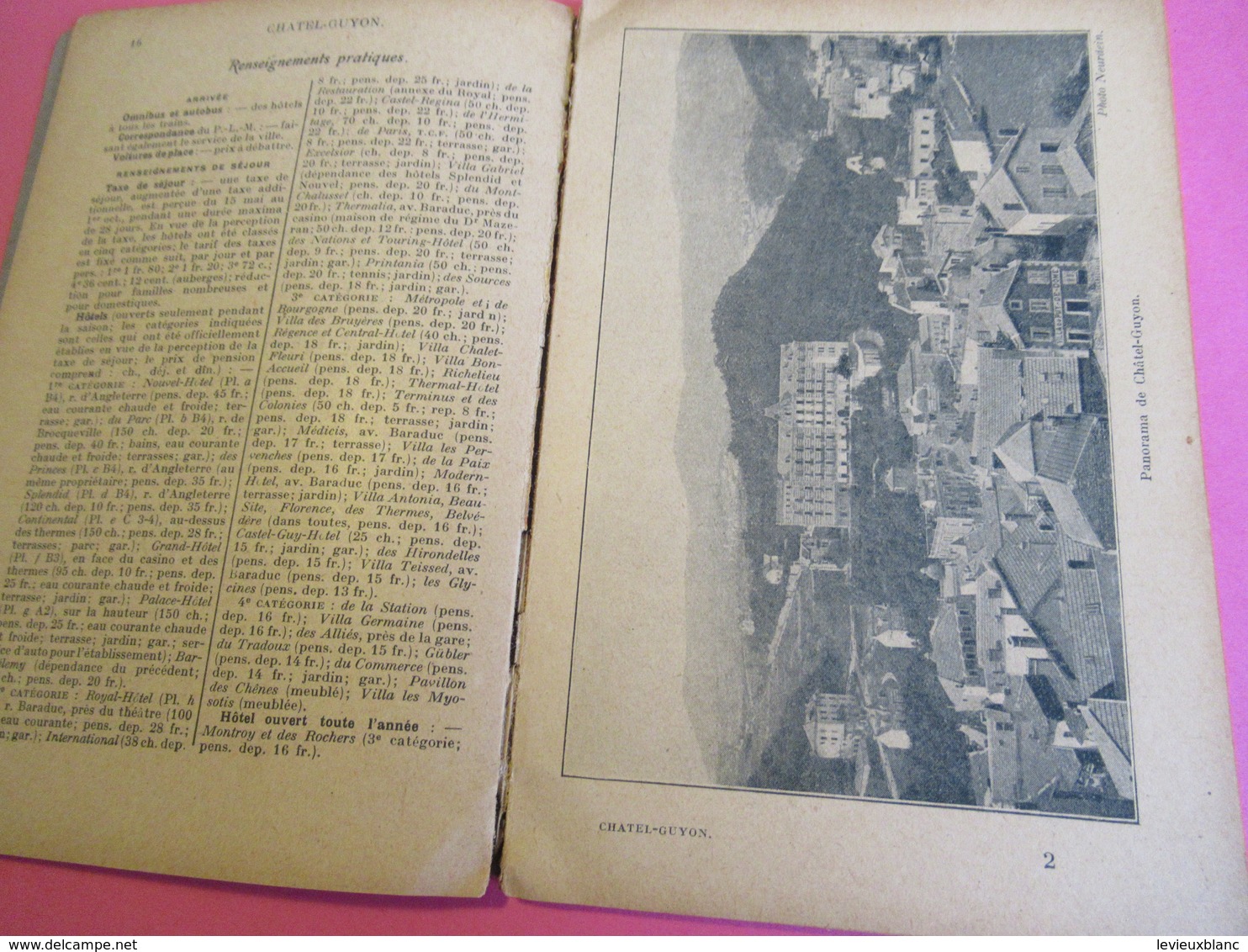Les Guides Bleus Illustrés/CHATELGUYON Riom Montluçon Néris Evaux Chateauneuf/Librairie Hachette et Cie/1924      PGC273