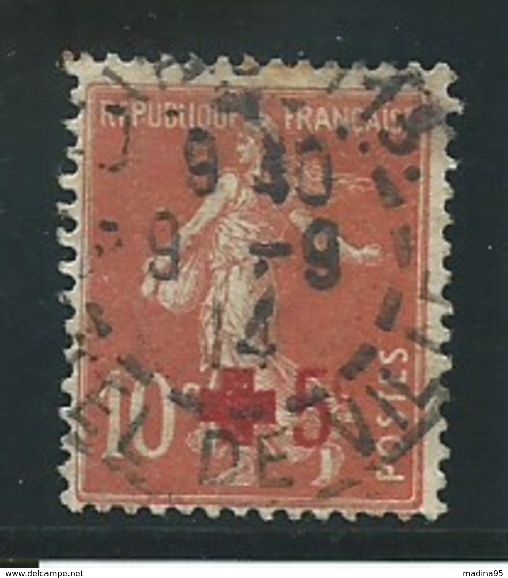 FRANCE: Obl., N° YT 146, Rouge Foncé, TB - 1906-38 Säerin, Untergrund Glatt