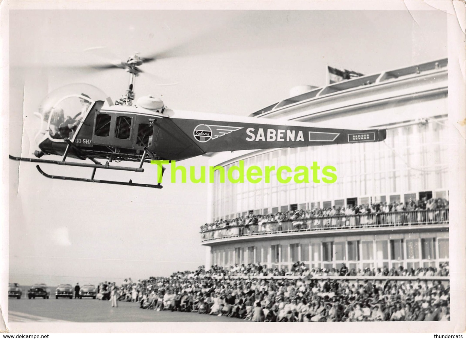 OUDE FOTO 1954 OOSTENDE 18 CM X 13 CM ANCIENNE PHOTO OSTENDE KURSAAL SABENA HELIKOPTER - Orte