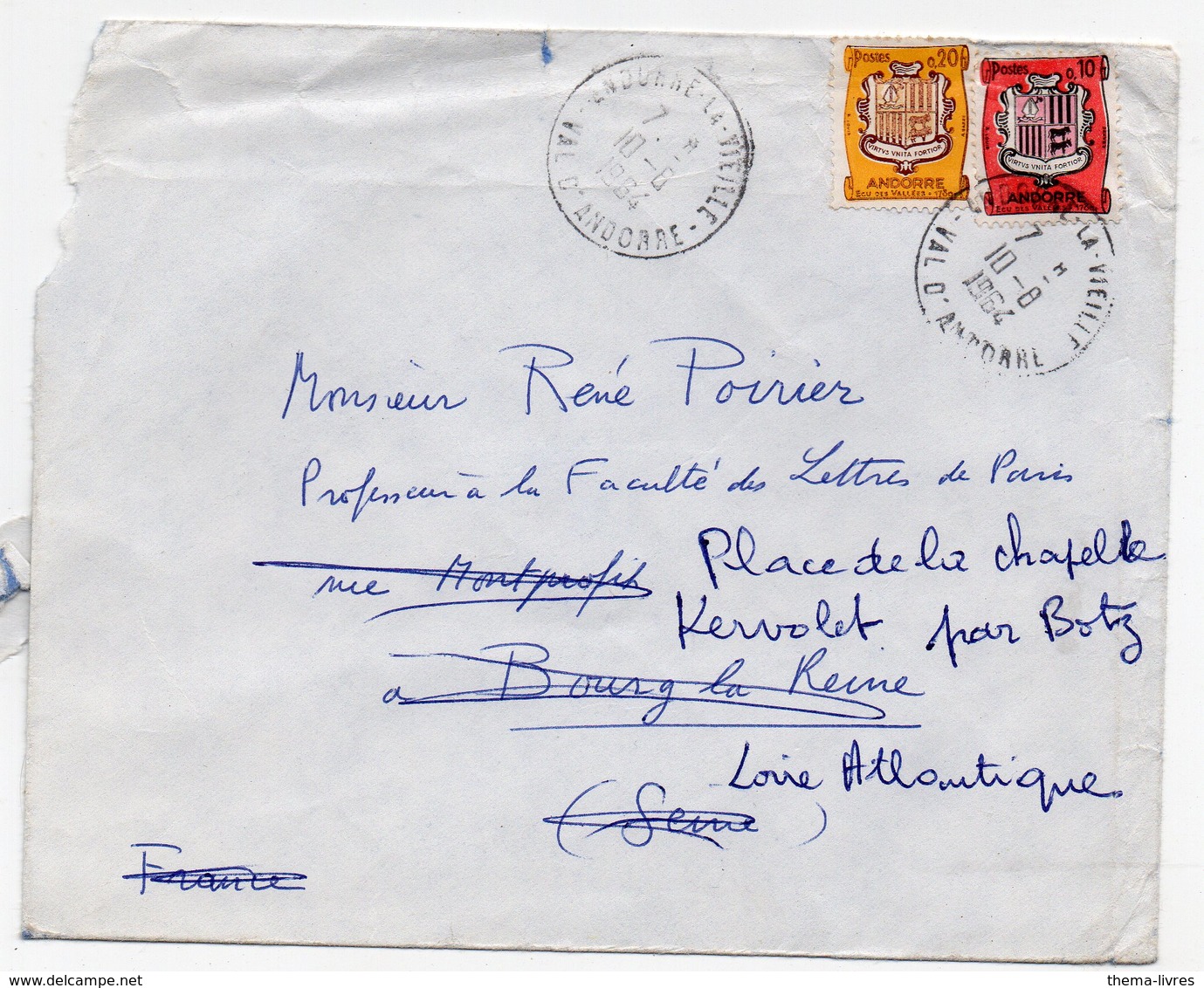 Andorre : Enveloppe Timbrée De 1954  (PPP18480) - Lettres & Documents