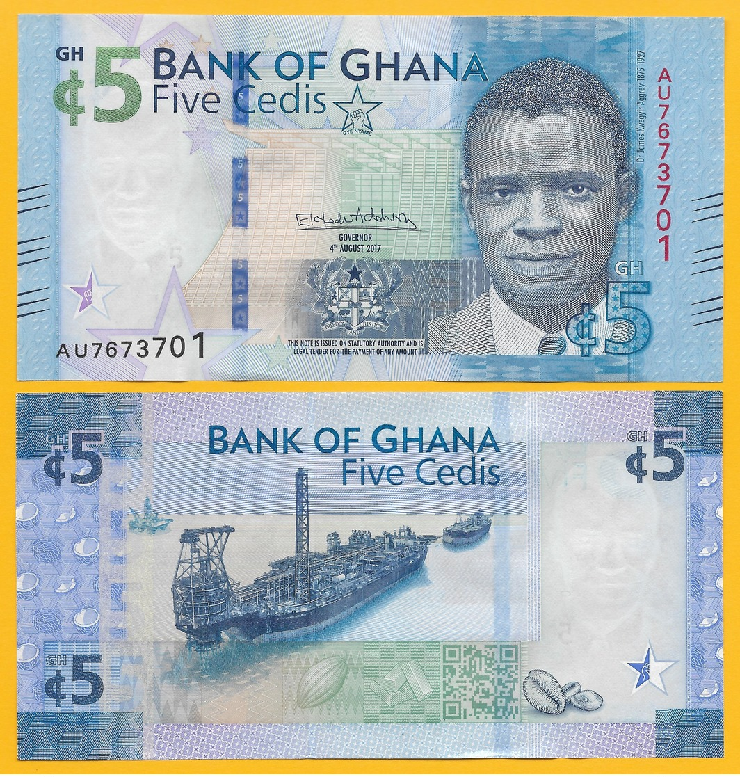 Ghana 5 Cedis P-44 2017 UNC Banknote - Ghana