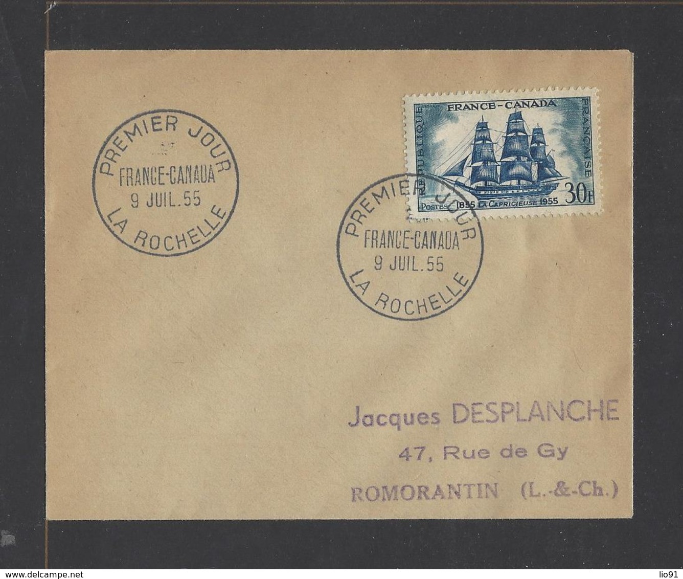 FRANCE.  YT FDC   N° 1035  Oblitération 1er Jour  9-7-1955 - 1950-1959
