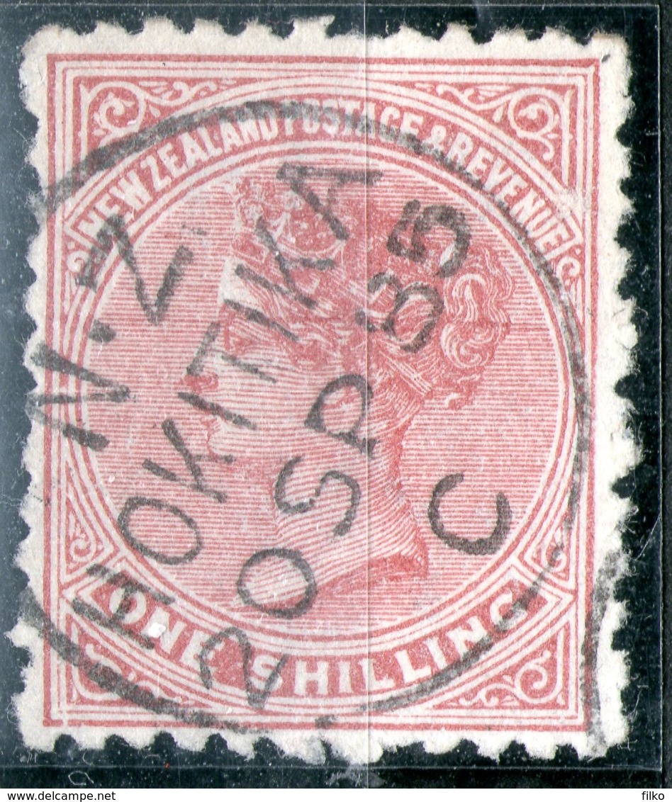 New Zealand,1882,1 Sh,Y&T#66,cancell,Hokitika,20.09.1885,C,as Scan - Used Stamps