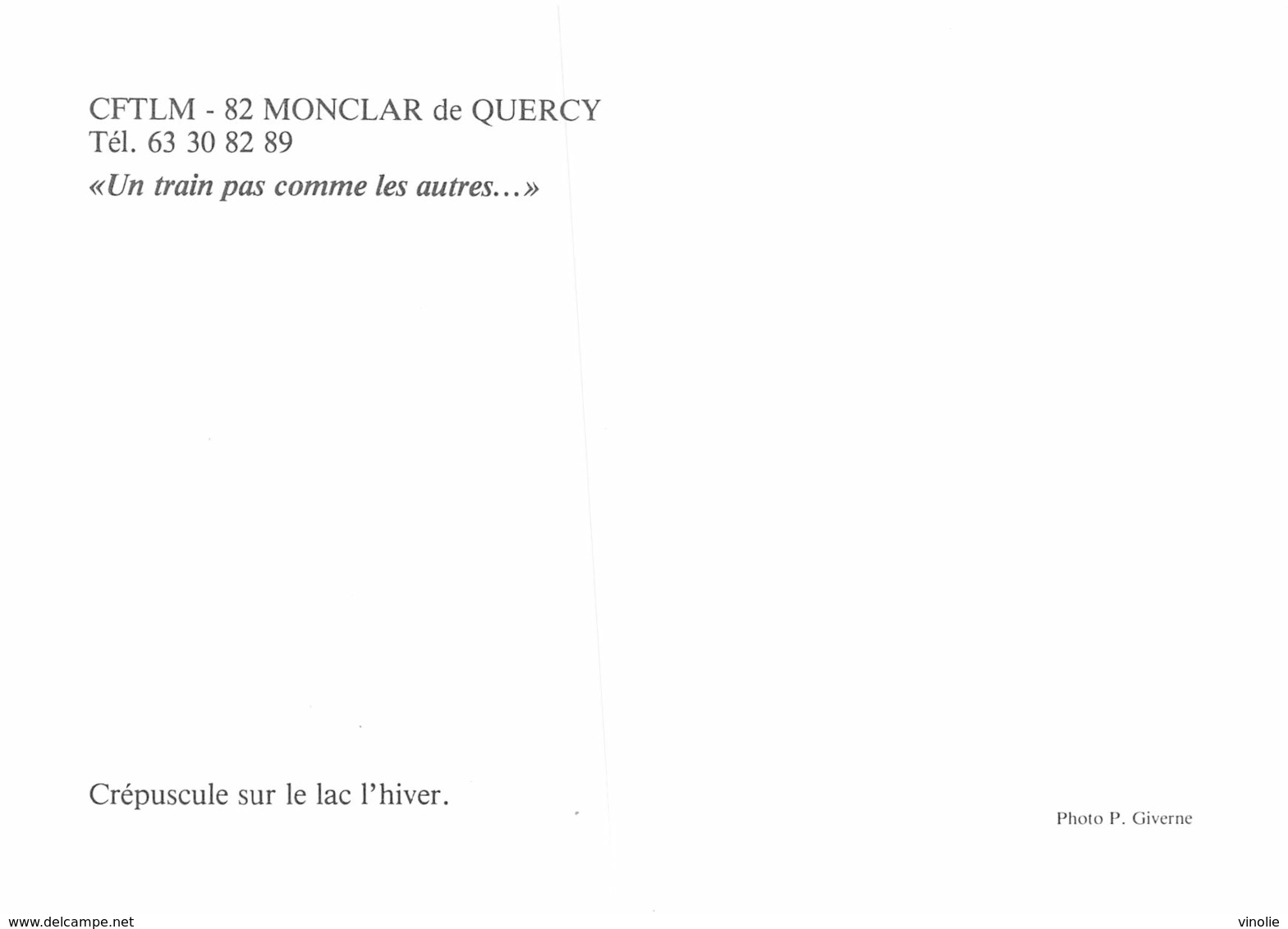 PIE-EM -19-5591 : MONTCLAR DE QUERCY.  CHEMIN DE FER. TRAIN. CFTLM - Montclar De Quercy