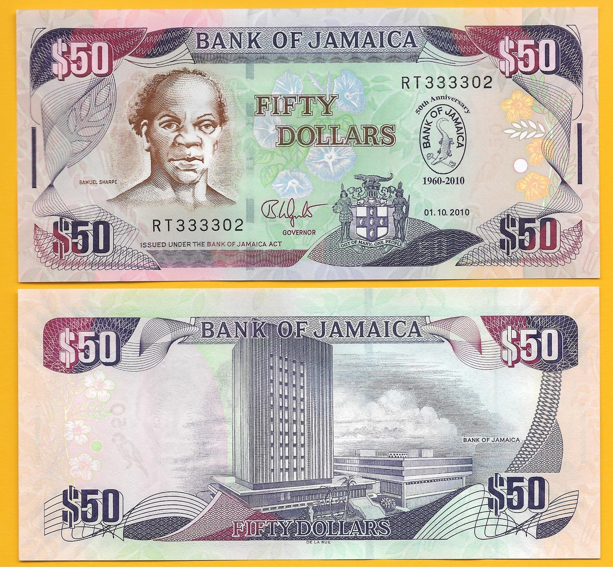 Jamaica 50 Dollars P-88 2010 Commemorative UNC Banknote - Jamaica