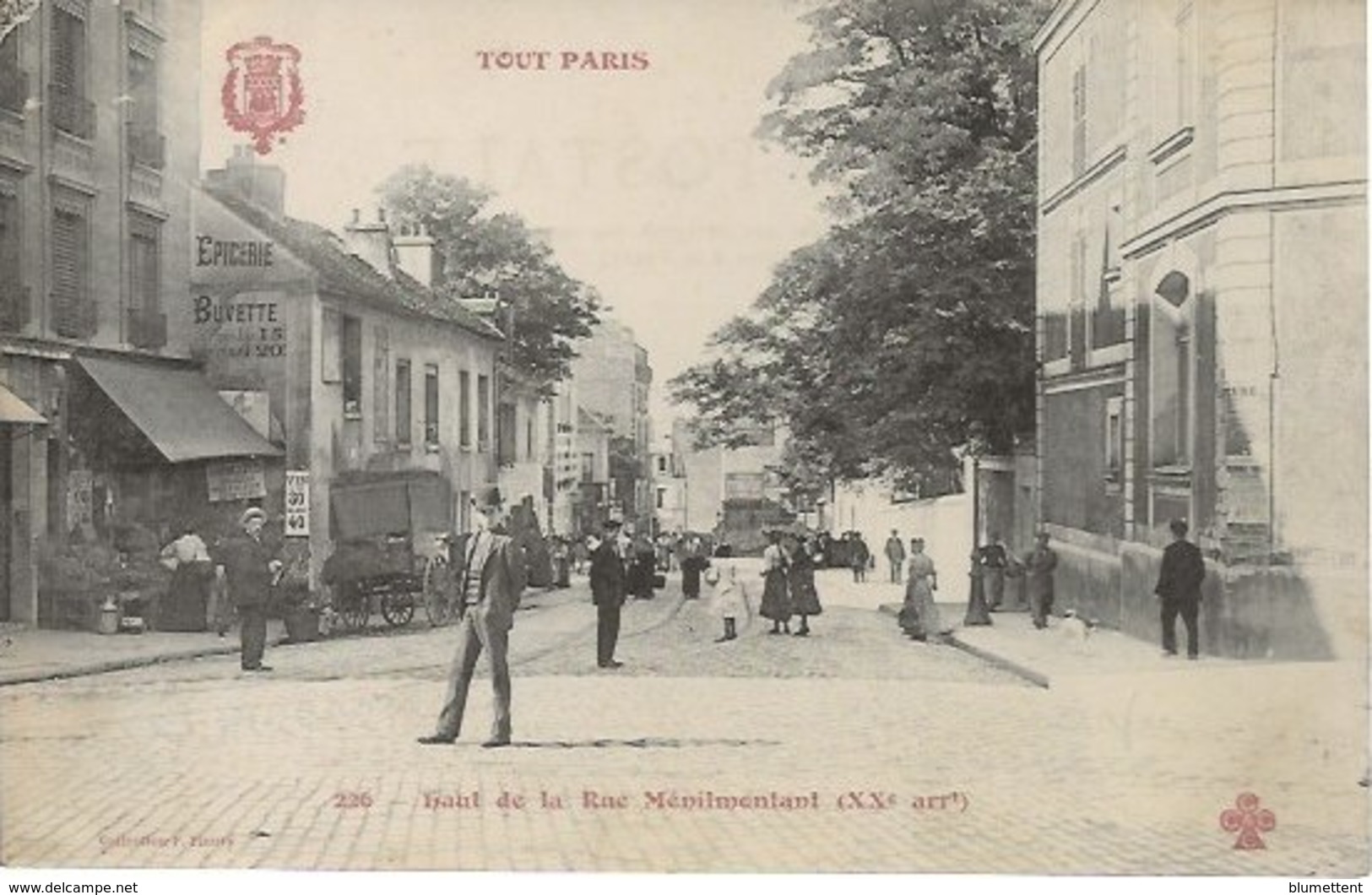 CPA TOUT PARIS 226 - Haut De La Rue De Ménilmontant (XXème)-  Collection FLEURY - District 20