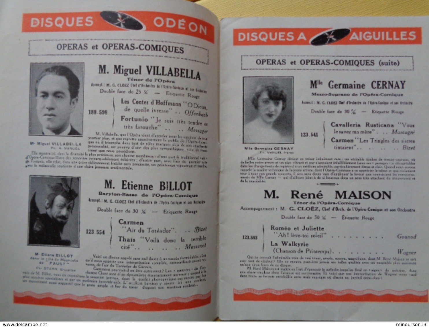 2 LIVRET DE 1928 DES DISQUES ODEON - Autres & Non Classés