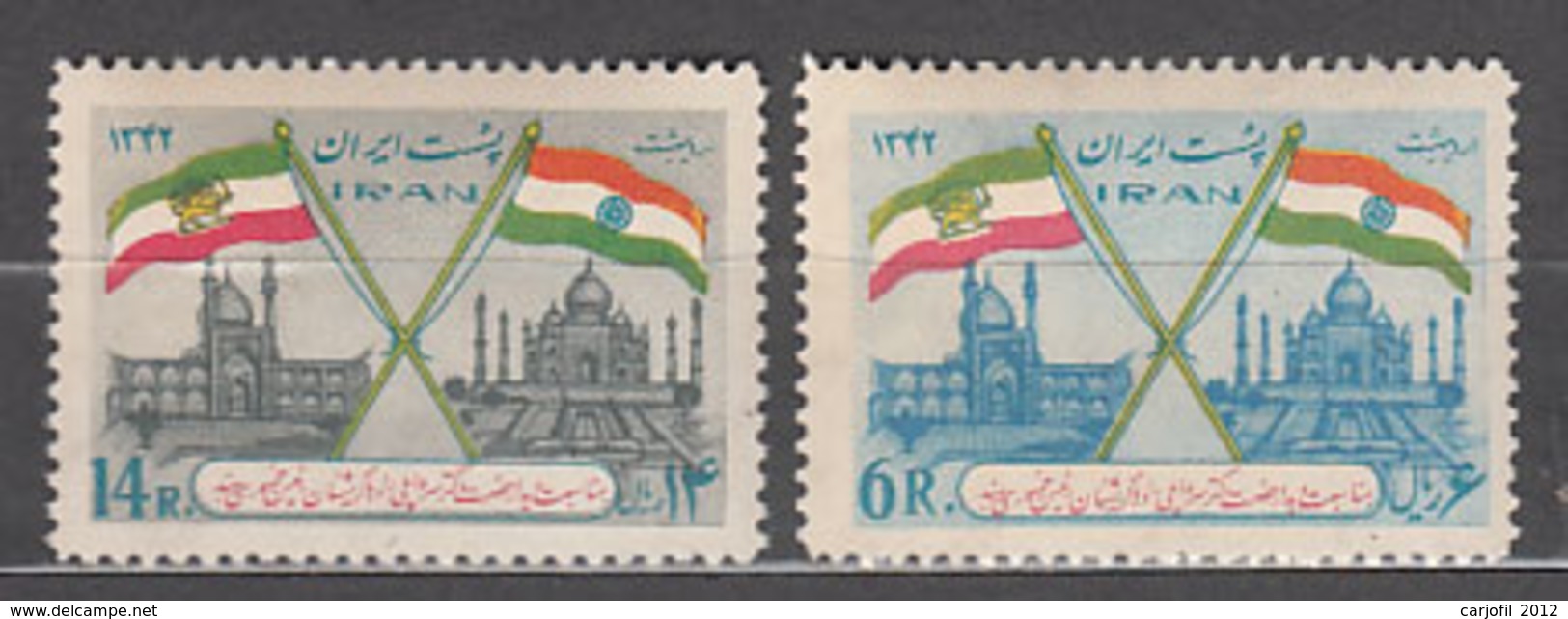 Iran - Correo 1963 Yvert 1029/30 ** Mnh Visita Del Presidente De India - Irán