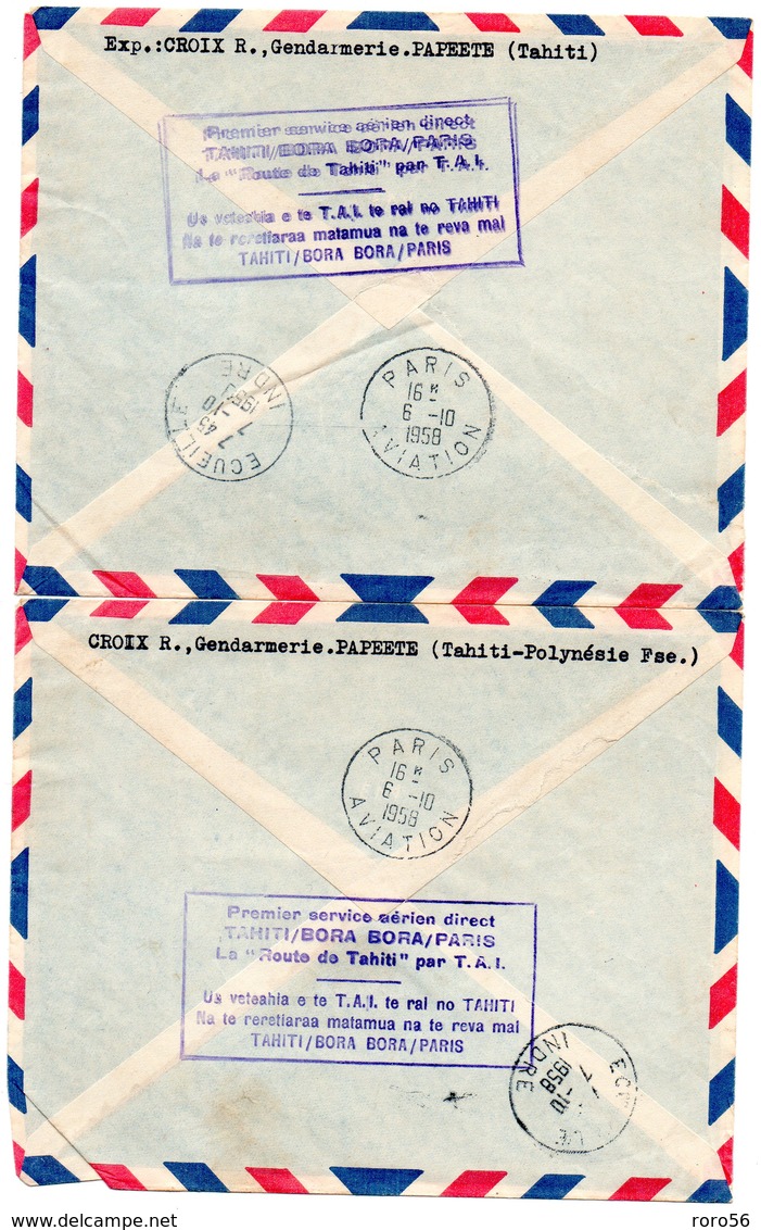 Lot De 8 Env .Cachets Divers(Premiers Vols) -Bonne Cote Des Timbres(PA 30-3F France Libre-Etc...voir Scans - Tahiti