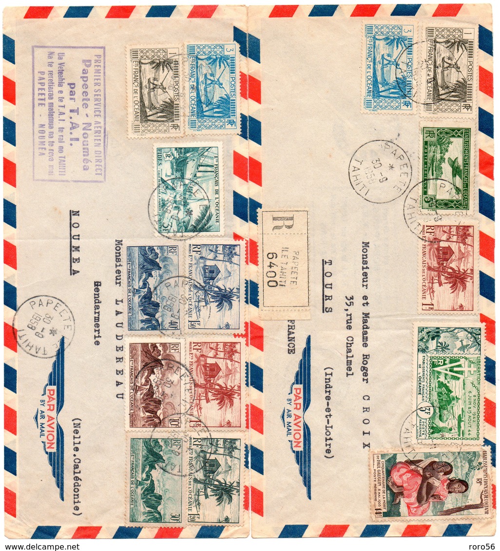 Lot de 8 Env .Cachets divers(Premiers Vols) -Bonne Cote des Timbres(PA 30-3F France Libre-Etc...voir scans