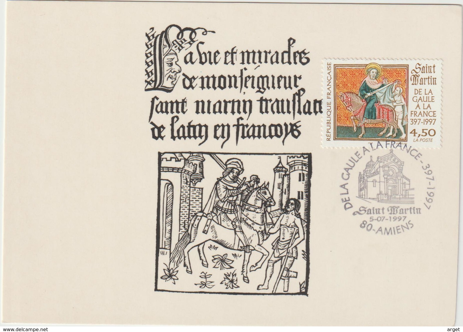 Carte-Maximum FRANCE N° Yvert 3078 (SAINT MARTIN)  Obl Sp Ill 1er Jour Amiens - 1990-1999