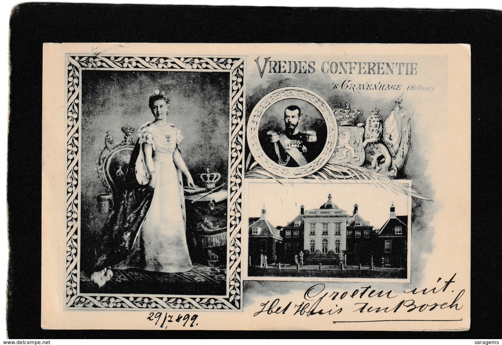 Netherlands-King And Queen "Vredes Conferentie At Gravenhage 1899 - Antique Postcard - Sonstige & Ohne Zuordnung