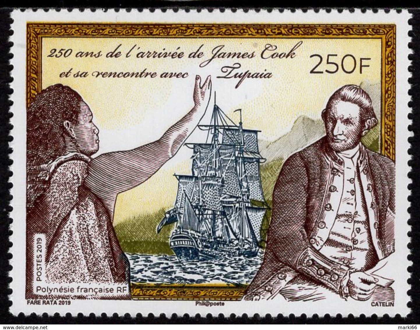 French Polynesia - 2019 - 250 Years Since Captain James Cook Arrival To Tahiti - Mint Stamp - Neufs