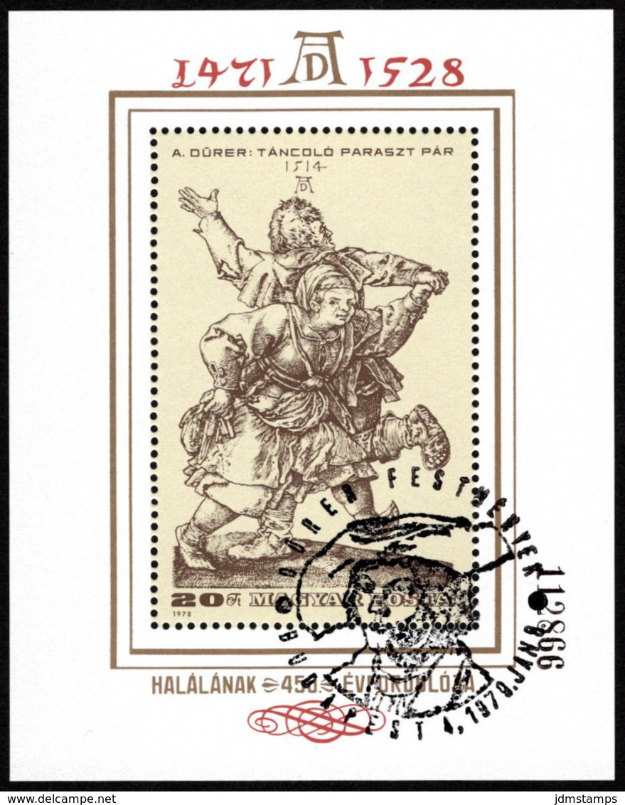 HUN SC #2564 U SS W/FD Cancel 1979 Albrecht Durer CV $3.25 - Used Stamps