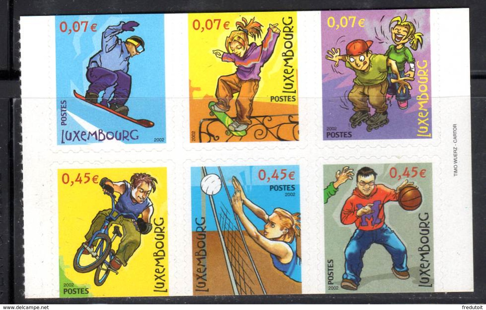 LUXEMBOURG - N°1511/6 ** (2002) Sports - Unused Stamps