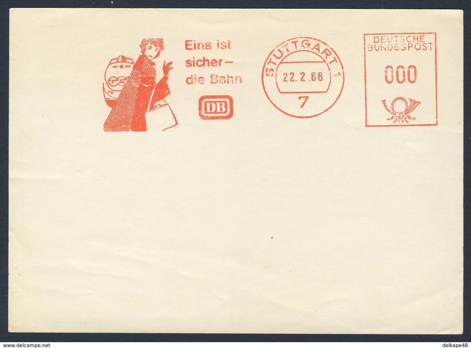 Deutschland Germany 1966 Adresband - "Eins Is Sicher - Die Bahn" - DB - Stutgart - Treinen