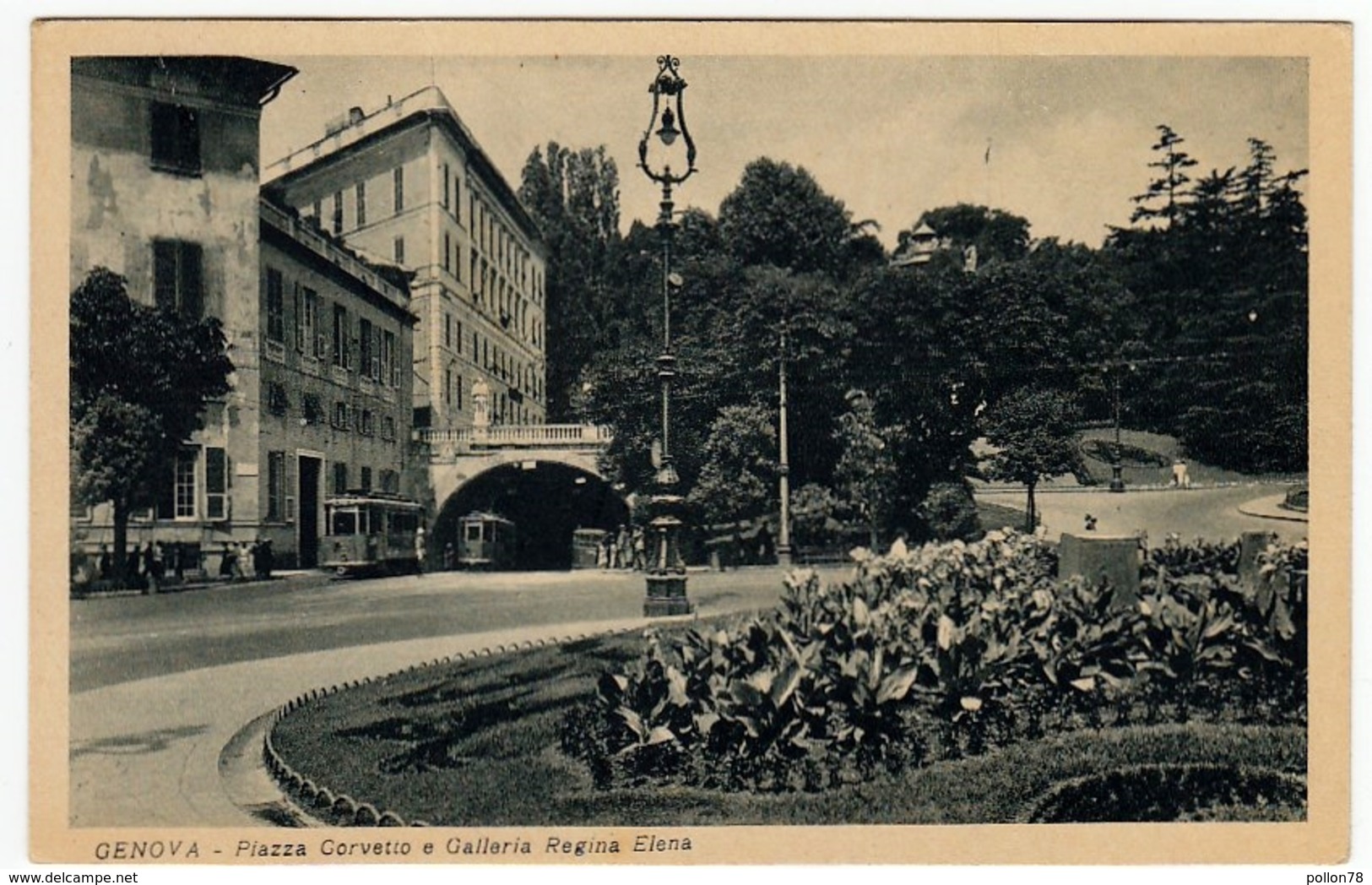 GENOVA - PIAZZA CORVETTO E GALLERIA REGINA ELENA - TRAM - Vedi Retro - Formato Piccolo - Genova