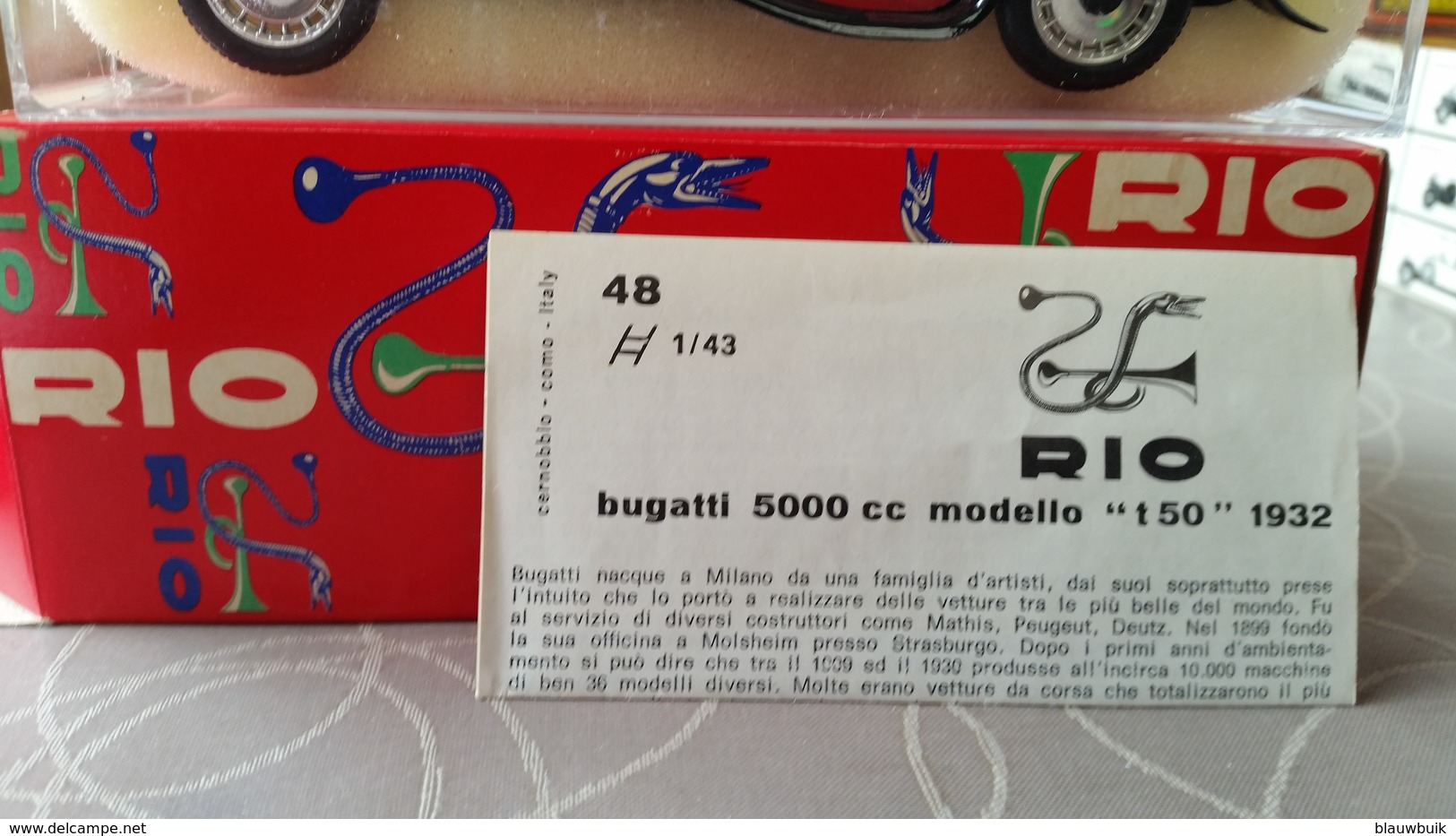 RIO #48 Bugatti 5000 Cc T50 1932 1:43 MIB - Brumm