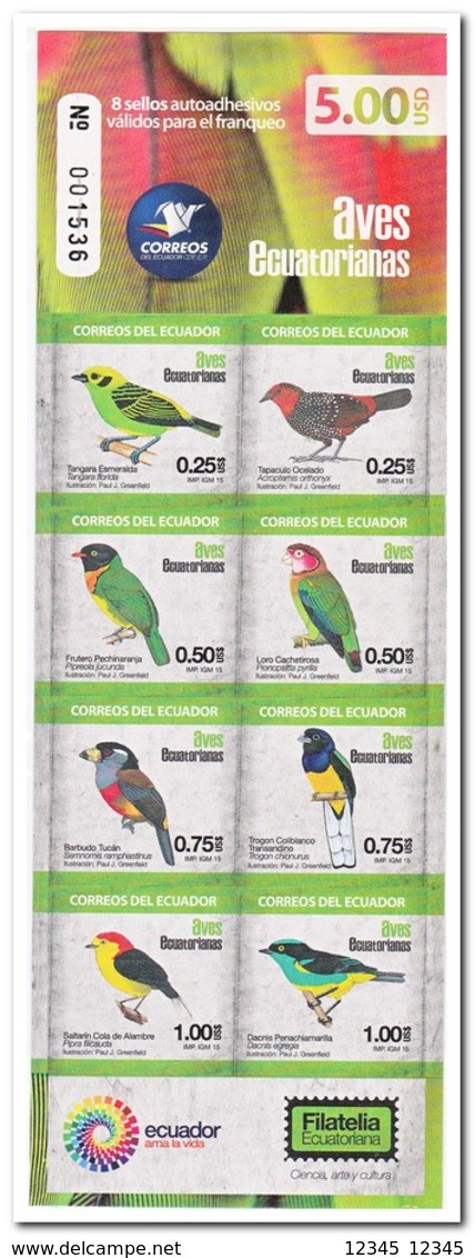 Ecuador 2015, Postfris MNH, Birds, Owl ( 2 Booklets, Carnets ) - Ecuador