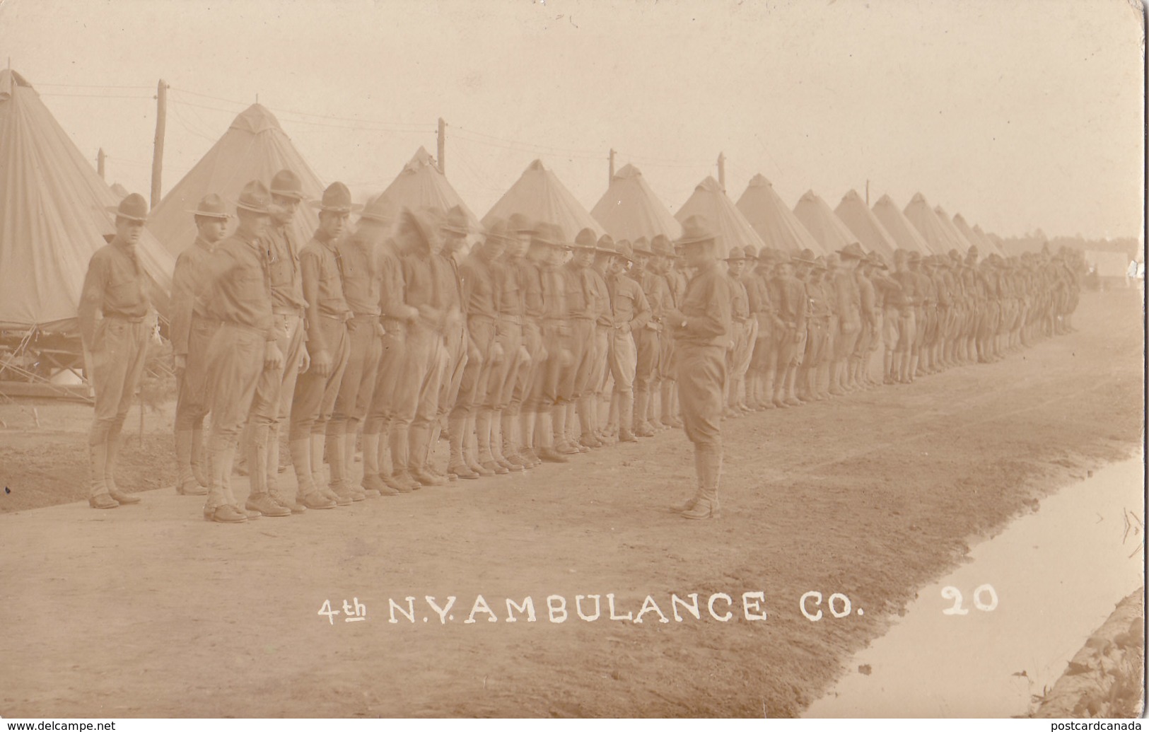 RPPC REAL PHOTO POSTCARD 4TH NEW YORK AMBULANCE CO. - Regiments